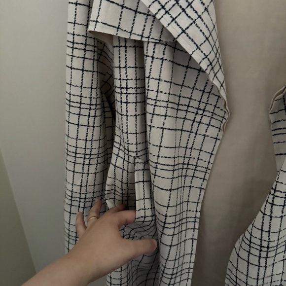 Anthropologie Solitaire Faux Suede Beige Plaid Belted Trench Coat - Picture 6 of 11